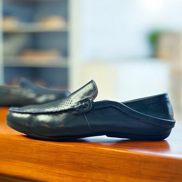 Go Tour Men's Genuine Hand-made Leather Driving Shoes sz 13 blue Punched NWOB - Picture 4 of 9